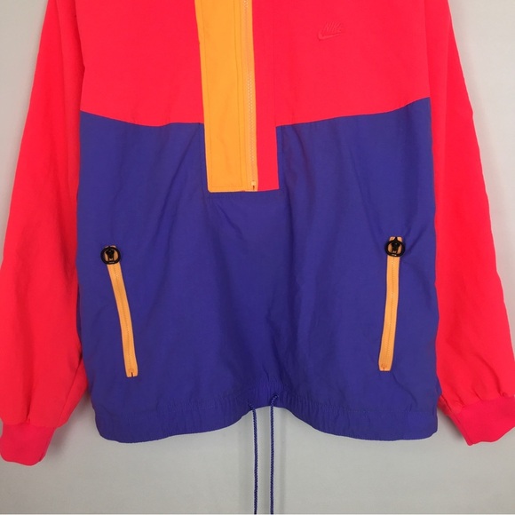Nike Vintage 80’s Pullover Quarter Zip Windbreaker Jacket Neon Pink - Picture 5 of 10